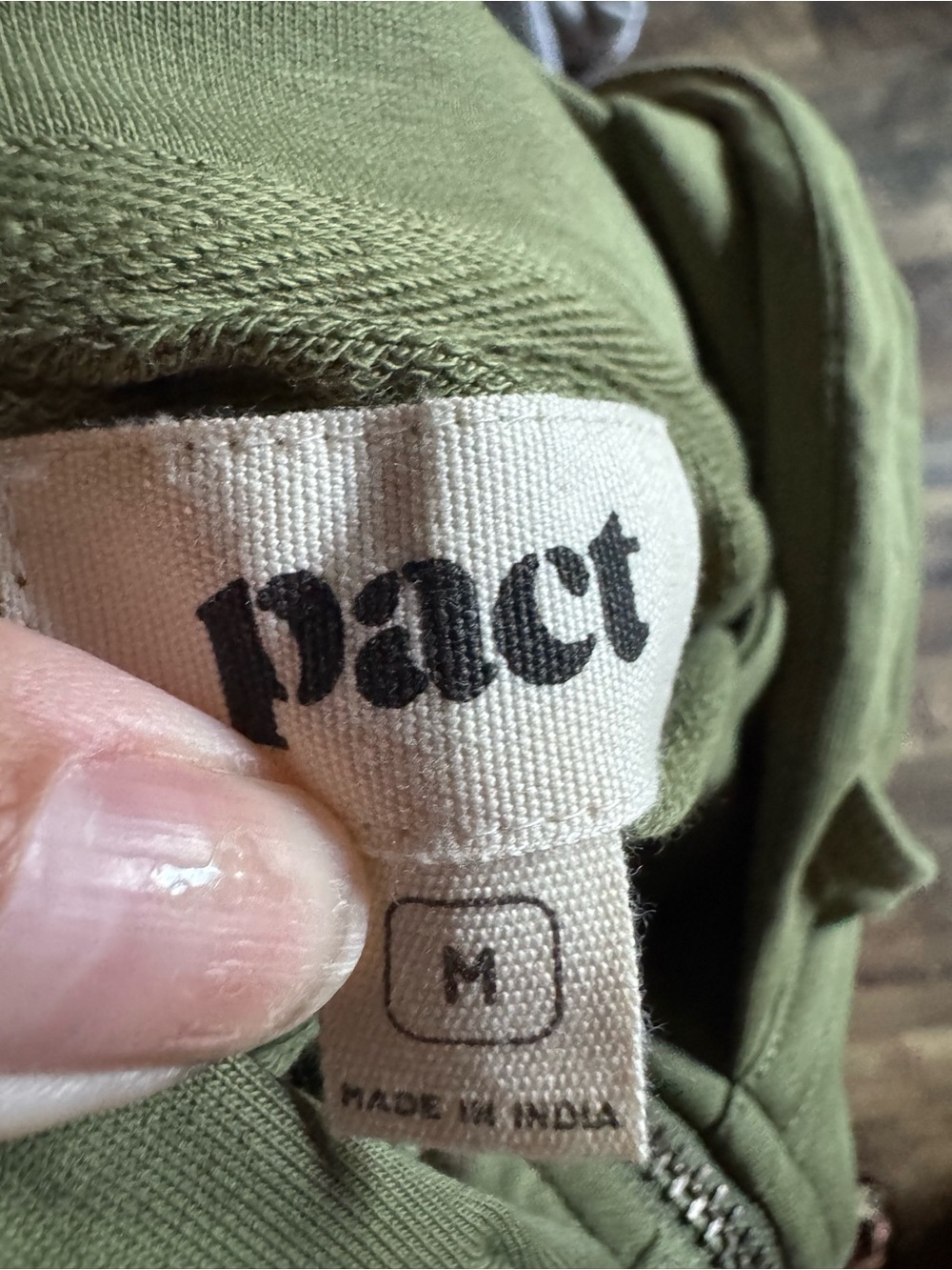 Pact Olive Green Full-Zip Women's Hoodie - Picture 6 of 9